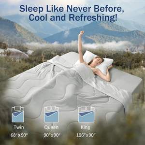 Couvertures de refroidissement pour les dormeurs chauds et les sueurs nocturnes, couette d'été grise pour lit Queen Size, respirante douce et légère - Product Image 2