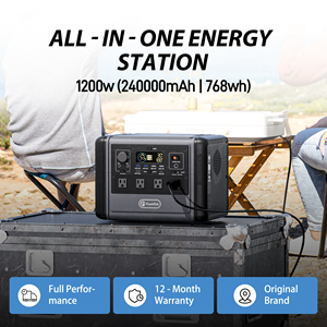 Station d'énergie portable d'urgence économique 1200W LiFePO4 à onde sinusoïdale pure, compatible voiture, multifonction pour extérieur et intérieur - Product Image 2