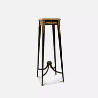 Socle en marbre noir doré de style néoclassique français de luxe pour villa, hall d'hôtel, mobilier d'exposition haut de gamme