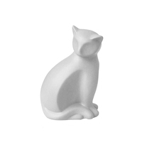 Figurine de chat en céramique Merlin Living, statue d'animal de compagnie, ornement de meuble, sculpture de rhinocéros en crème, vente en ligne pour la décoration intérieure