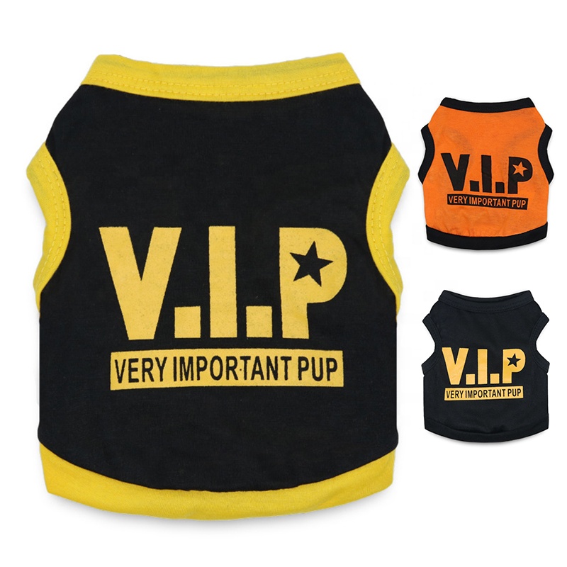 Cool Vip Custom Zomer Huisdier Accessoire Zeer Belangrijke Pup Grappig Bedrukt Katoenen Hondenkleding Duurzame Kleine Hond Kleding