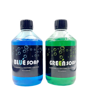 Jabón Verde para Tatuajes de 500 ml, Jabón Azul, Limpiador Calmante para la Piel, para Lavado de Tatuajes PMU, Suministros para el Cuidado Posterior - Product Image 1
