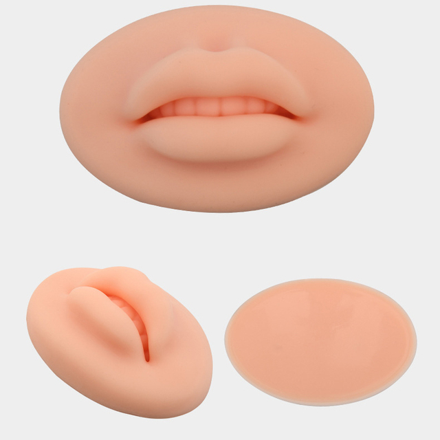 New 3D Open Mouth Practice Skin Lip Microblading Silicone Teeth Semi-Permanent Tattoo Artists' Makeup Accessories