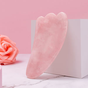 Cristal <span class=keywords><strong>Rose</strong></span> Gua Sha 100% Jade naturel Quartz <span class=keywords><strong>Rose</strong></span> pierre Gua Sha outils de Massage du visage - Product Image 1