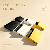 Coffret Cadeau de Luxe Personnalisé avec Logo, Boîte à Bijoux Rigide en Carton Plusieurs Couleurs, Emballage avec Couvercle et Base pour Marque