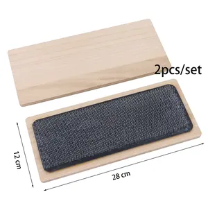 1 set 2pcs Wooden Drawing Mat With Curved Needles For Hair Separation Hair Extension Drawing Mat Hair Holder 28*12cm