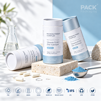 Emballage personnalisé en tube de papier pour compléments vitaminiques, boîtes cylindriques en carton imprimées OEM pour capsules, comprimés et gommes