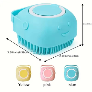 Hot-Selling Eco-Friendly Silicone Pet <b>Bath</b> Brush Cross-Border <b>Dog</b> and Cat Massage Grooming Artifact for Pet Cleaning & Bathing - Product Image 3