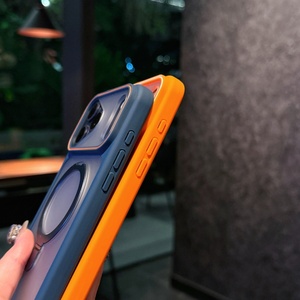 Funda Magnética Mate Translúcida para Teléfono iPhone 17 13 14 15 16 Pro Max 17 Air con Anillo Metálico y Soporte, Resistente a Golpes, Venta al Por Mayor - Product Image 5