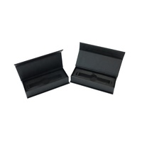 Boîte à stylos en carton rigide noir mat haut de gamme personnalisée avec insert, double usage, une boîte pour 0,5 ml et 1 ml, boîte magnétique, emballage cadeau