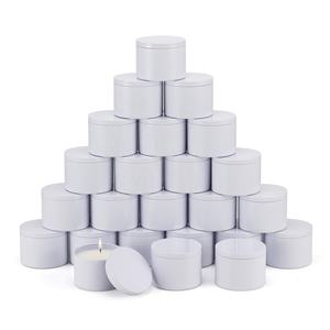 علب شموع من القصدير 8 أوز تصميم أسطواني سلس أبيض غير لامع أسود هدية معدنية معطرة لصنع الشموع علبة برطمانات - Product Image 5