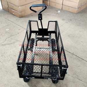 Chariot de jardin robuste OEM à 4 roues, capacité de charge 350 kg, chariot à outils pour la construction, le camping, la pêche, la vente ambulante, avec remorque - Product Image 4