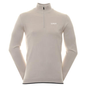 Logo personnalisé léger hommes Premium polaire doublé chiné manches longues Golf quart Zip Pullover Golf Sweatshirts - Product Image 1