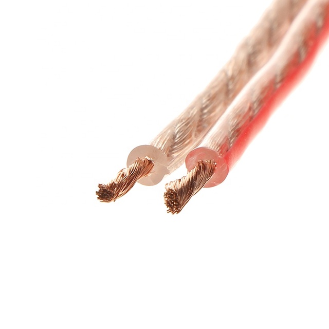 CU ,CCA, CCS Conductor 10AWG/12AWG/14AWG/16AWG Transparent PVC Speaker Wire Cable