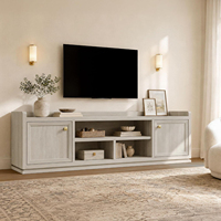 Mueble de TV Moderno y Amplio, Centro de Entretenimiento, Color Gris Roble Blanco, Consola de TV con Ranuras 3D para Sala de Estar, Mueble para Equipos Multimedia