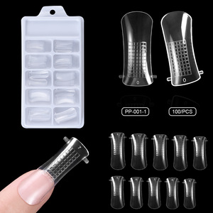 Molde Dual Reutilizable para Uñas <span class=keywords><strong>de</strong></span> Gel, Sin Soporte <span class=keywords><strong>de</strong></span> Papel, Transparente, 120 Unidades, Puntas <span class=keywords><strong>de</strong></span> Uñas <span class=keywords><strong>de</strong></span> Cristal para Extensión, Cobertura Completa, Económico - Product Image 4