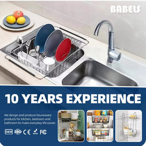 <span class=keywords><strong>Prix</strong></span> de fabrication Rangement de cuisine Support à vaisselle en fil métallique chromé Egouttoir pour assiettes de cuisine et bols - Product Image 6