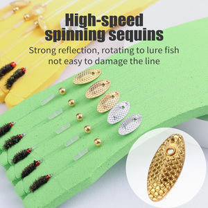 LUSHAZER Pêche à la mouche Spinner Rig Trout Float Spoon Lure Set Willow Blade Fly Hook Crappie Panfish Bass Hook Tackle Kit - Product Image 4
