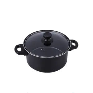 Wholesale Cookware Saucepan Pots And Pans Kitchen Ware Non Stick Cast Iron Cookware Set With Glass Lid Soup Pot