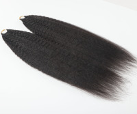 Extensions de cheveux humains au crochet en stock, Cheveux birmans bruts, Extensions de cheveux humains lisses crépus, Lot de cheveux à tresser en gros