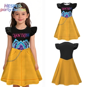 Disfraz de Halloween de cazadora de brujas con falda fluida para niñas HESPER, ropa infantil 100% poliéster con estampado digital - Product Image 3