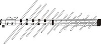 Antenne TV extérieure Xinxidi 32 ÉLEMENTS UHF/VHF avec câble ATSC-T, DVB-T/T2, ISDB-T, compatible avec tous les réseaux