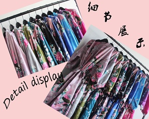 Abito <span class=keywords><strong>Kimono</strong></span> da <span class=keywords><strong>donna</strong></span> abiti lunghi con camicia da notte <span class=keywords><strong>Kimono</strong></span> stampata in pavone e fiori - Product Image 6