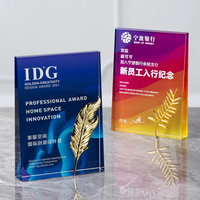 Trophée en cristal personnalisé, plaque de récompense avec gravure personnalisée pour certificat d'autorisation d'entreprise, reconnaissance des employés