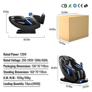 Gran Venta Silla de Masaje Eléctrica de Cuerpo Completo con Calefacción, Doble Núcleo, Shiatsu, Gravedad Cero, Estiramiento Tailandés Cómodo, Calefacción para Cintura y Pies - Product Image 6