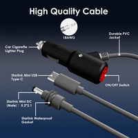 Starlink Mini 3in1 kabel Data 2M 3M 5M pemantik rokok USB-C DC suplai daya 12-24v 5A pengisian cepat untuk Mini 3