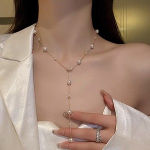 Shijia Pearl Starry Sky Necklace Y Shape Sweater Chain AAA Grade Women's Jewelry - Product Image 1
