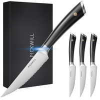 Ensemble de 4 couteaux de cuisine de luxe en acier inoxydable ultra tranchant de 4.5 pouces avec manche en ABS Promotion de couteaux à steak