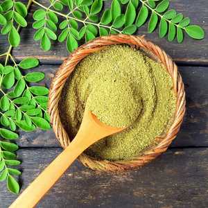 Poudre de feuilles de Moringa de qualité alimentaire, extrait végétal séché à l'air chaud, riche en chlorophylle, utilisable toute l'année - Product Image 1
