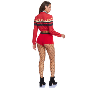 ชุดแจ็คเก็ตแข่งรถสำหรับผู้หญิง ชุดคอสตูมสาวแข่งรถสุดเซ็กซี่ ชุดสีแดง ชุดยูนิฟอร์มสุดเย้ายวนสำหรับงานคาร์นิวัล งานปาร์ตี้ การแสดง ชุดยูนิฟอร์มเซ็กซี่ - Product Image 6