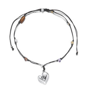 新款时尚秋冬心形吊坠长毛衣绳链耳坠陶瓷手工编织男女通用长项链可定制 - Product Image 3