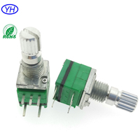 Fabricant amplificateur de puissance sonore nouveau original 9mm montage horizontal de pcb 2k 5k 10k potentiomètre à film de carbone avec interrupteur à poussoir