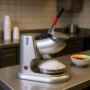 Broyeur à glace électrique commercial argenté 220 LBS/H, machine à glace pilée, machine à neige conique - Product Image 2