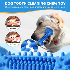 TPR製の丈夫な犬用噛むおもちゃ、噛みつきに強い歯磨き効果のあるインタラクティブな引っ張りっこおもちゃ（攻撃的な噛みつきをする犬用） - Product Image 4