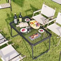 Table pliante en maille pour pique-niques, camping et barbecues, facile à plier et à ranger, table en maille à hauteur réglable