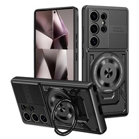Coque de téléphone magnétique avec anneau de maintien pour Samsung Galaxy S26 S25 S24 S23 S22 Ultra Plus S25FE, compatible avec la charge sans fil