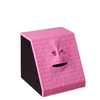 Visage souriant créatif Mangeur de monnaie Capteur intelligent Tirelire électronique automatique Reconnaissance faciale pour enfants Plastique