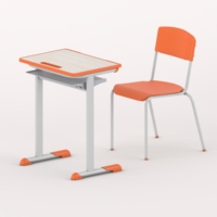 Vente en gros de mobilier scolaire moderne Ensemble bureau et chaise pour étudiant Table et chaise de classe ergonomiques en métal au design écologique