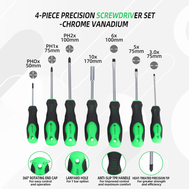 11PCS Precision Screwdriver Set with Replaceable Batch Heads&Storage Rack Professional Hand Tool Kit for Electronics&Home Repair