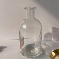 Flacon en verre de diffuseur d'arôme de roseau rond boston clair de 250ml avec bâton