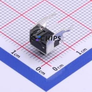 TS-1102N-6026 Tactile Switch Bent Lead Through Hole,6x6mm Switch Single Pole Single Throw Rectangle Button 2.6N Right Angle - Product Image 2