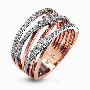 Anillo de Diamantes Simon G con Engaste Pavé en Oro Rosa, Anillo de Boda, Joyería de Moda para Mujer - Product Image 1