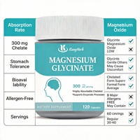 Capsules de glycinate de magnésium végétalien Kangherb pour le soulagement du stress, l'amélioration du sommeil et le soutien de la mémoire - Utilisation pour adultes, 120 capsules