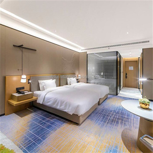 Modern Hotel Twin Bed Customize <b>Cheap</b> MDF Wood Panel Bed <b>Frame</b> with Bedding Set for 3-Star Hotel & Apartment Bedroom Projects - Product Image 1