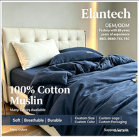 Ensemble de literie en mousseline super douce pour lit King Size, comprenant housse de couette et draps en mousseline, parure de lit en gaze de mousseline