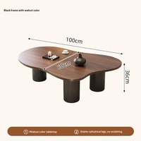 Table basse en noyer et pierre nuage d'occasion, nouvelle collection, pour petit appartement, salon, design de maison, luxe léger, haut de gamme